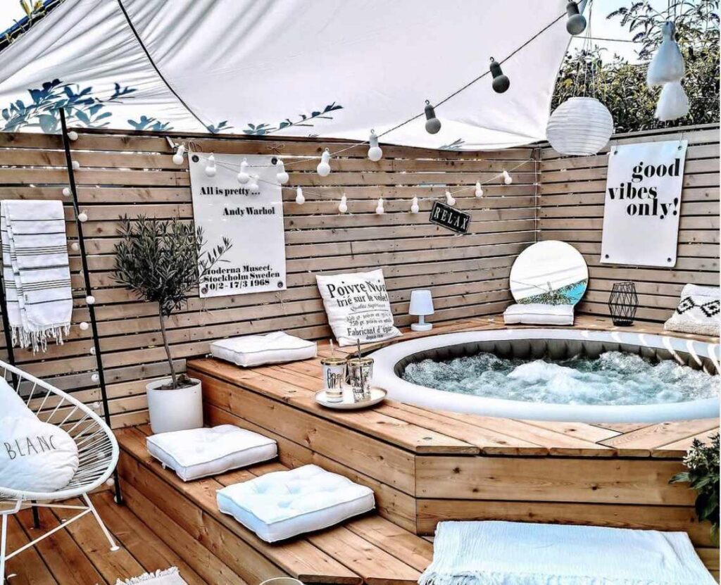 Small Backyard Hot Tub Landscaping On A Budget